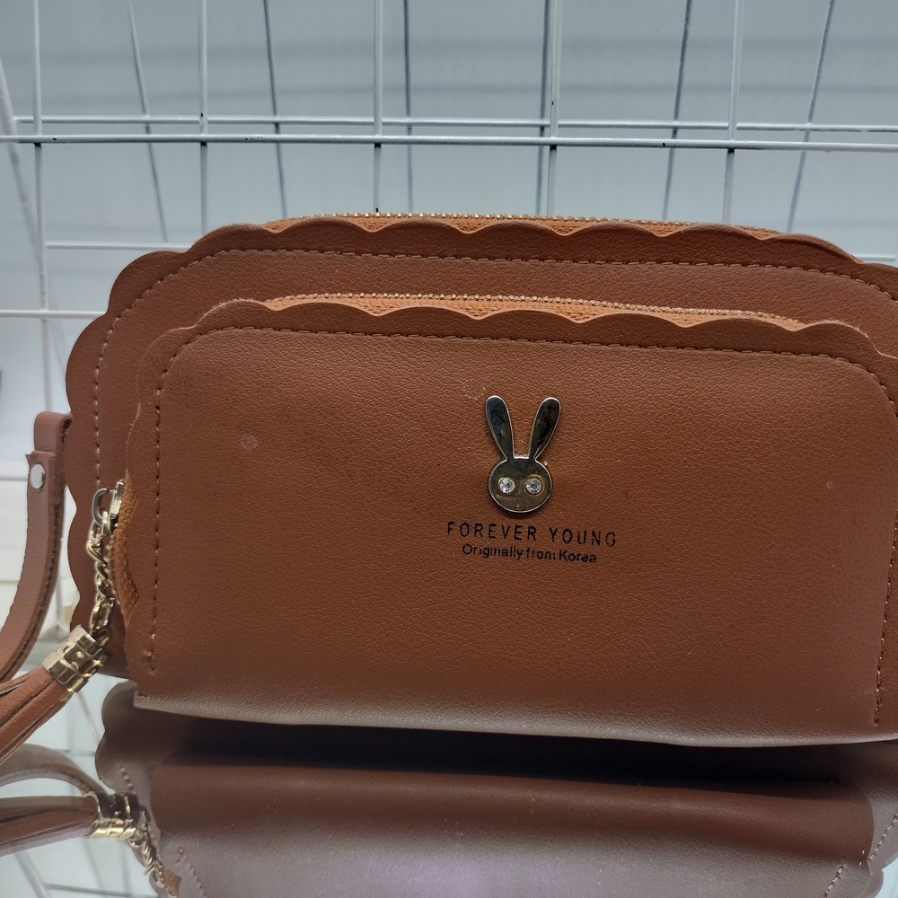 Forever Young Tan Clutch with Bunny Accent